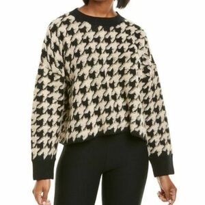 Max Studio Black and Cream Patterned Sweater